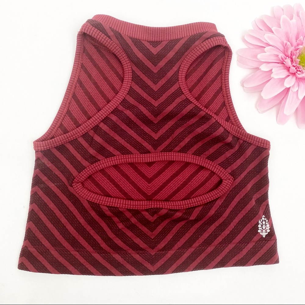 Free People Movement Seamless Ohana Yoga Cami Crop Top: Wine - Picture 3 of 9